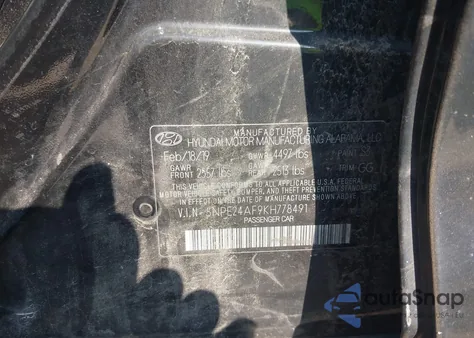 2019 Hyundai Sonata Se from USA, damaged, VIN 5NPE24AF9KH778491